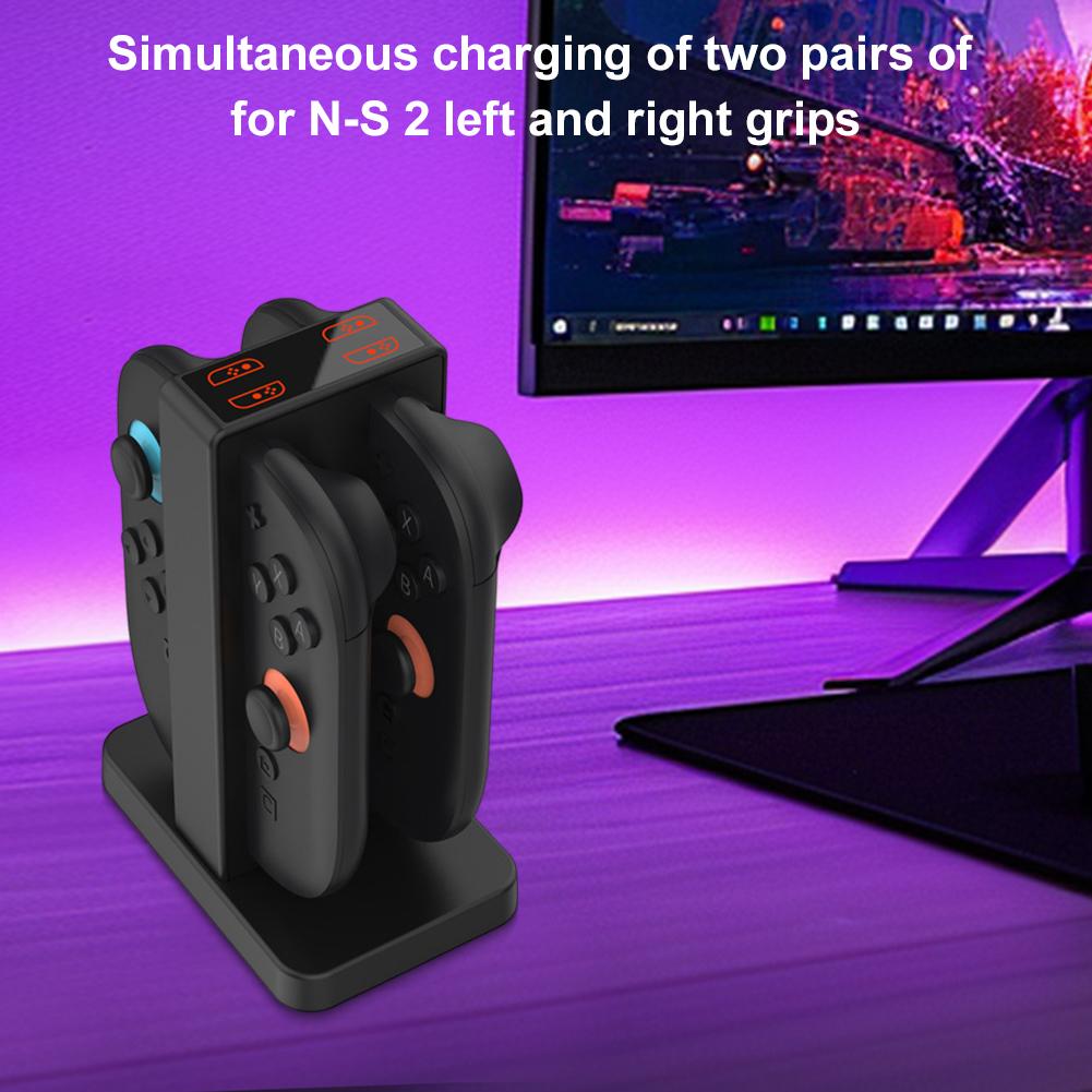 For Switch 2 JoyCon 4 In 1 Magnetic Charging Dock Controllers Charger Stand Station Gamepads Charger Dock For Nintendo Switch2