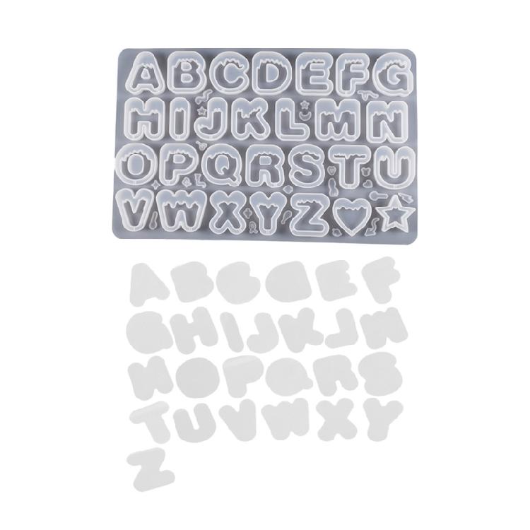 Letter Keychain Mold with Hole Keyring Pendant for Birthday Gift Jewelry Making