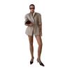 2025 Autumn New Cross-border European and American Casual Work Elegant Stand Collar Button Pocket Business Women's Pants Set