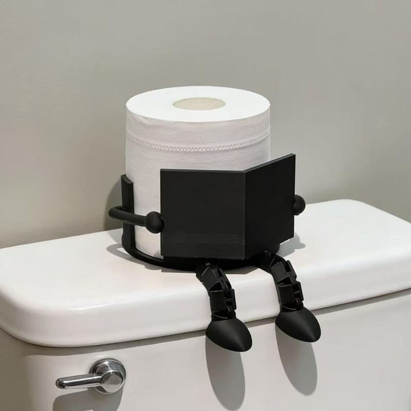 Boekthema Toiletrolhouder, Zwart-Wit Ontwerp, Leuke Badkamerdecoratie & Vakantiegeschenk