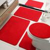 Hot-Selling Bathroom Luxury Set Floor Mat Imitation Cashmere Solid Color Toilet Seat Toilet Bathroom Absorbent Non-Slip Mat