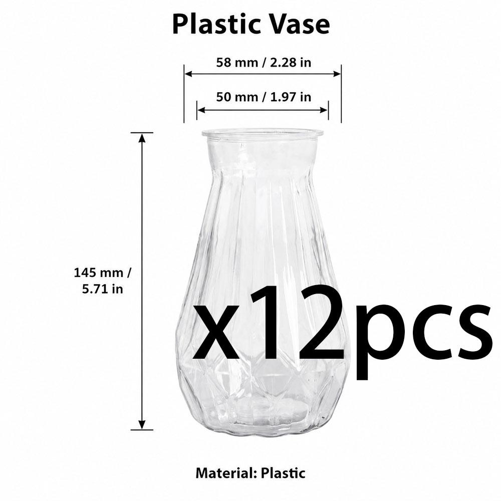 Hochwertige Vase aus Kunststoff im Diamantstil, transparente Vase, geeignet für Tischdekoration, Hochzeit, Zuhause, Tischdekoration