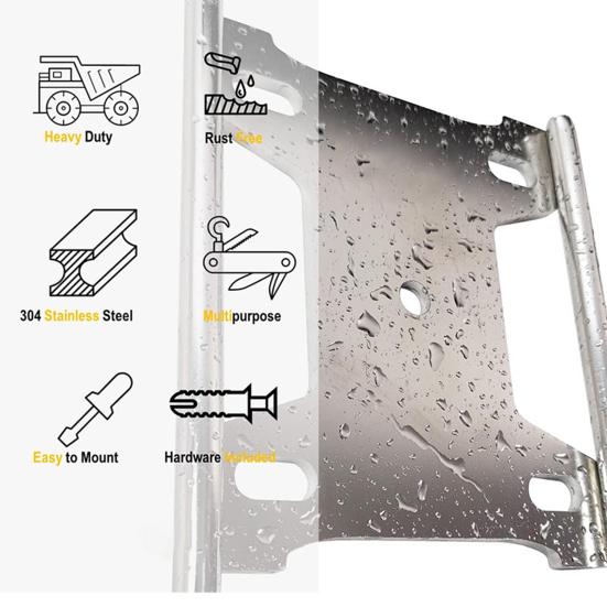 Edelstahl Schlauchhalter Wandmontage Schlauchaufhänger Schwerlast Garten Schlauchhaken für Außen Garage Verlängerungskabel Organisation