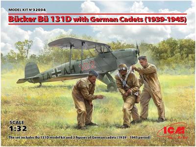 ICM Bu131D figura de estagiário modelo de plástico 32034 1/32 Bücker com Alemão