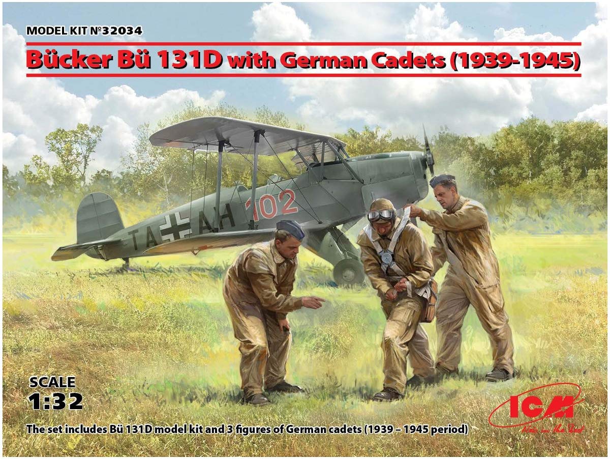 

ICM Bu131D фигура стажера пластиковая модель 32034 1/32 Bücker с немецким серый