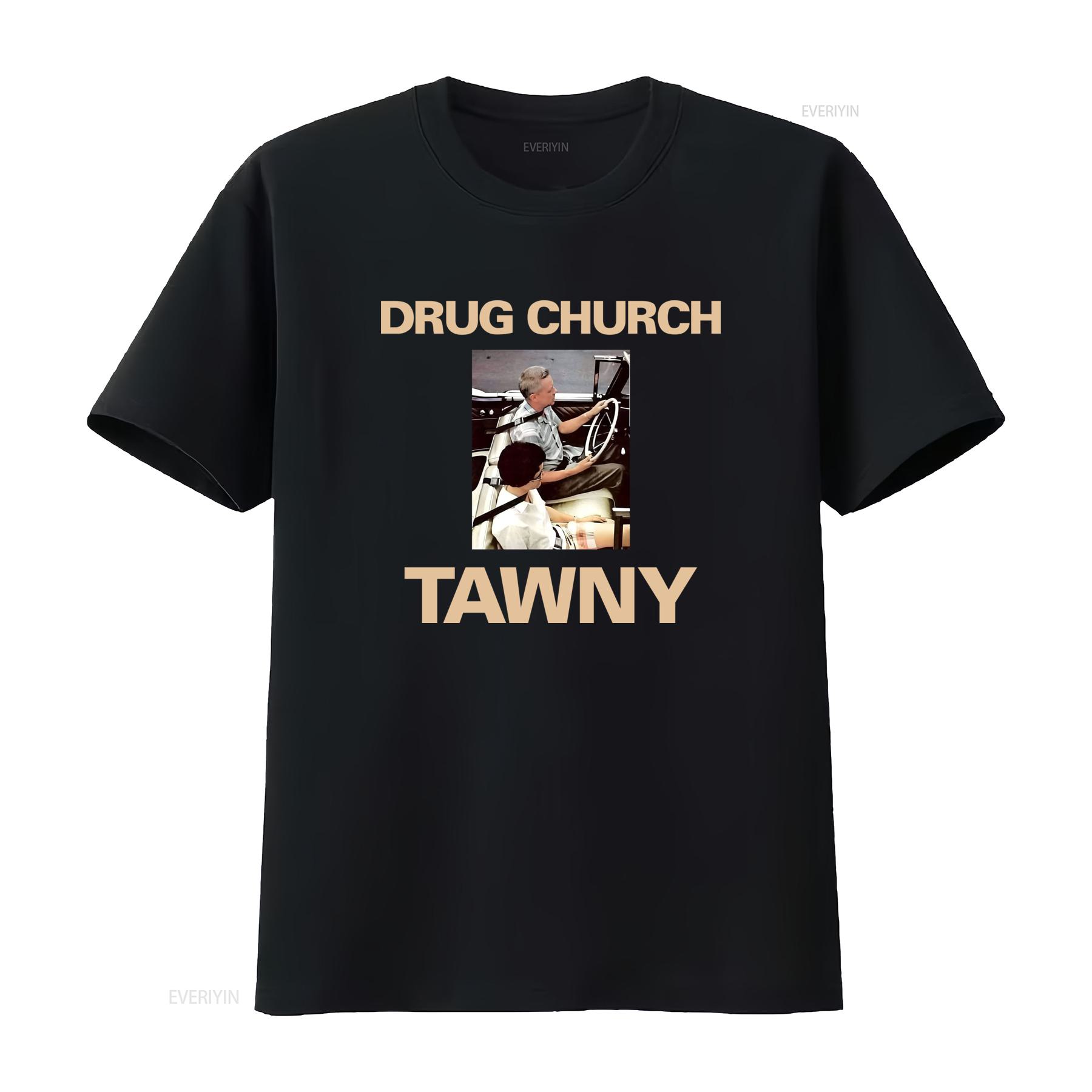 

Vintage Drug Church Tawny T Shirt Retro Car Print Punk Heavy Cotton vintage Washed Top For Everyday Wear streetwear graphic 4XL