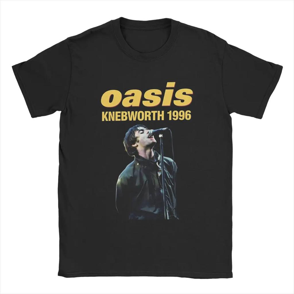 The Classic Rock Band Oasis Men's Pure Cotton T-shirt Y2K Short-sleeved Summer Fashion Trend Casual Wear Top