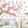 Wall Sticker Branch Cherry Blossom Birds Self Adhesive Wall Decal for Living Room Bedroom Home Decor