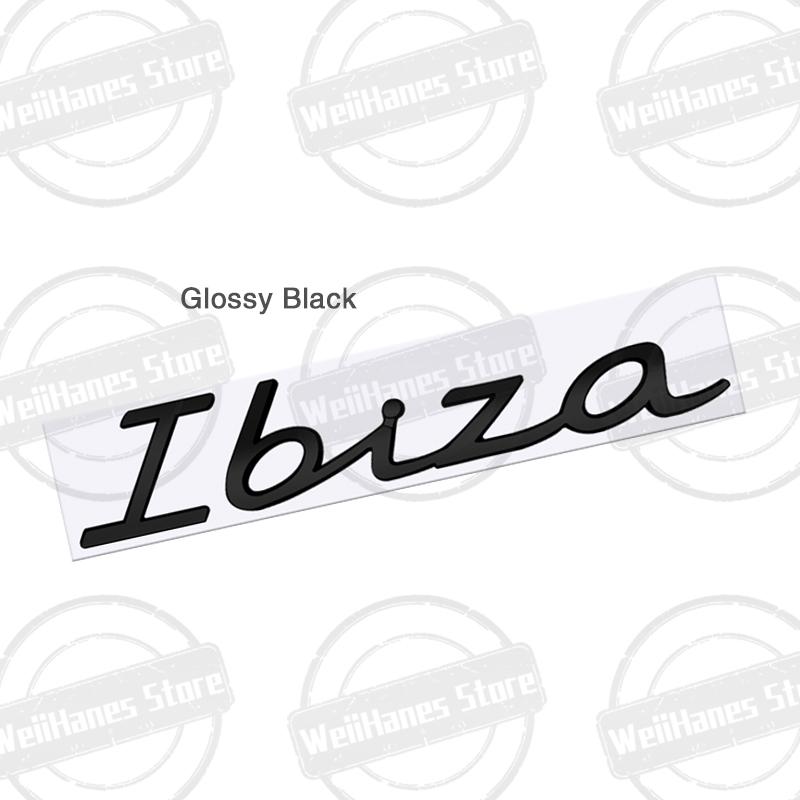 gycsn9 Metal For Ibiza Rear Badge Emblem Chrome Letter Logo Glossy Black Silver Red Accessories Sticker