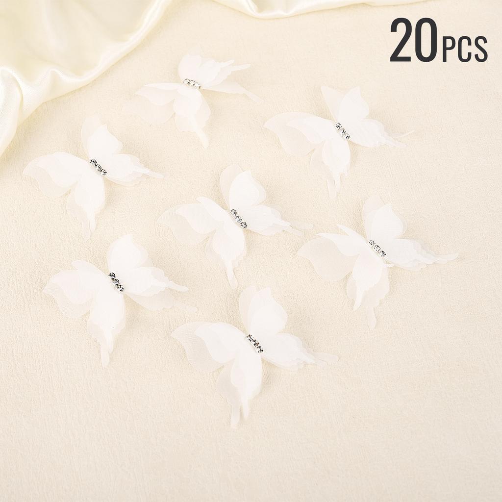 Gradient Color Organza Fabric Butterfly Appliques 10/20pcs Translucent Chiffon Butterfly For DIY Sewing Craft Decoration 5cm