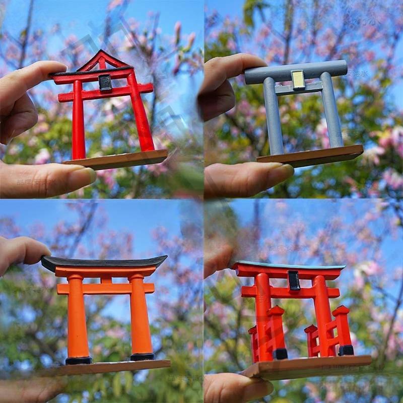Kyoto Sand Table: Genshin Impact Style Ornament with Torii Bonsai.