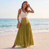 Gonna Lunga Donna Vita Alta Stile Boho Vita Elastica Gonna Lunga Pieghettata Tessuto Leggero e Fluido Abbigliamento Estivo