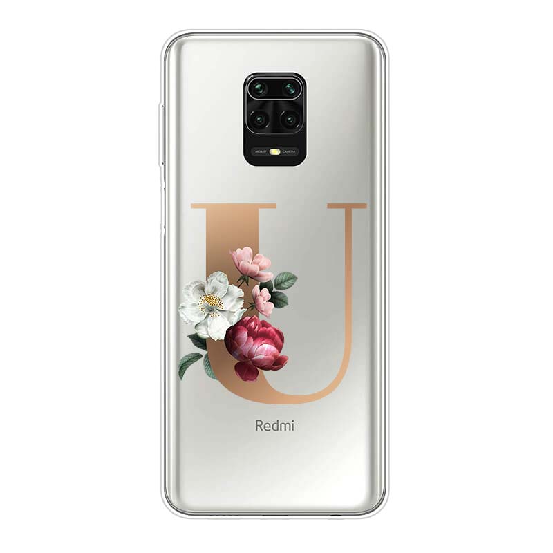 Letter Alphabet Flowers Z Silicone Cover For Xiaomi Redmi Note 10 10S 9 9S Pro Max 9T 8T 8 7 6 5 Pro 5A 4X 4 Phone Case
