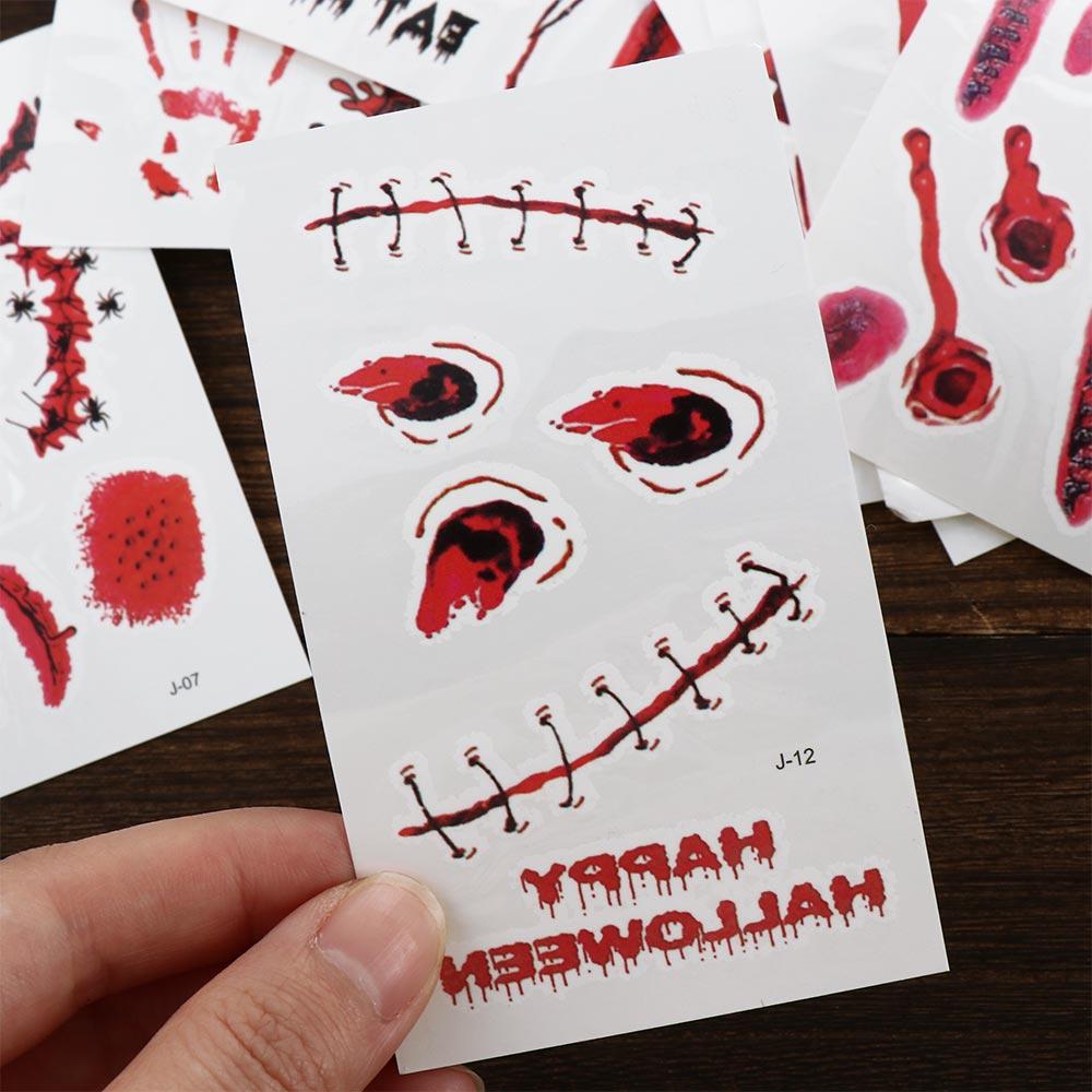 Skin Decoration Party Horror Scar Temporary Tattoos Halloween Tattoo Stickers Fake Tattoo