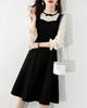 Vilaria Lace Long Puff Perfect for and Winter Women's Dress, Sleeves, A-Line, Ruffles, Sleeves, Knee-Length, Flattering, Stylish, Spring, Autumn,