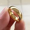 Simple 6mm Curved Plain Titanium Steel Ring, Classic Gold-Tone, Stainless Steel Wedding Band for Daily & Gift Occasions, All-Season Jewelry