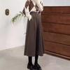 Wollener Koreanischer Stil des Französischen Retro Herbst- und Winter A-Linienrocks Rock Hohe Taille Temperament Schirmrock Langer Rock