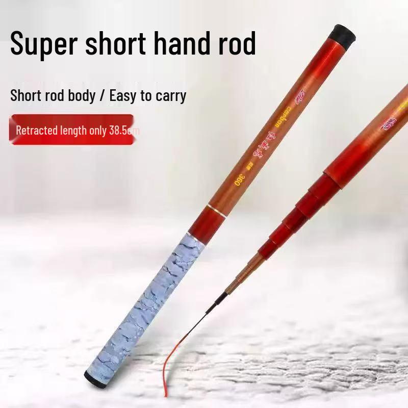 Ultra-Compact Fiberglass Pocket-Sized Fishing Rod, Short-Section Stream Hand Rod, Full Meter