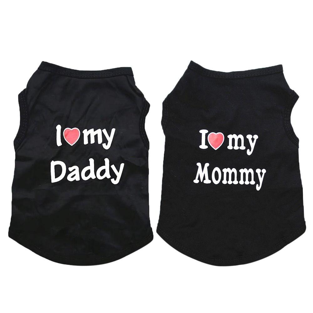 Cute Summer Dog Vest I Love My Mommy/Daddy Sleeveless Puppy T-Shirt Casual Breathable Small Dogs Pullovers for Small Medium Dog