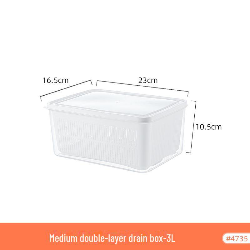 

Двухслойная кухонная корзина для слива и контейнер для хранения свежих продуктов с крышкой
