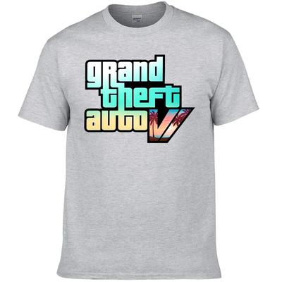 2023  Summer New Men's T-shirt Grand Theft Auto Gta Game Print T-shirt 100% Cotton Crew Neck Top Street Short Sleeved F118 - ...