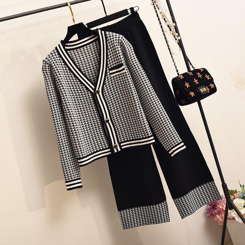 houndstooth cardigan sweater