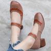 Frauen Schuhe Plattform Sandalen Aus Echtem Leder 2023 Neue Schnalle Druck Retro Handgemachte Concise Freizeit Damen Sandalen
