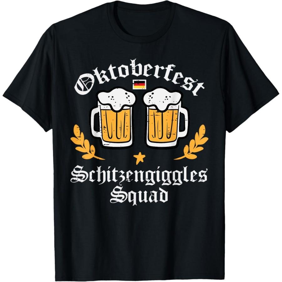 Oktoberfest Schitzengiggles Squad German Bavarian Men Women T-Shirt XXXXXL чёрный