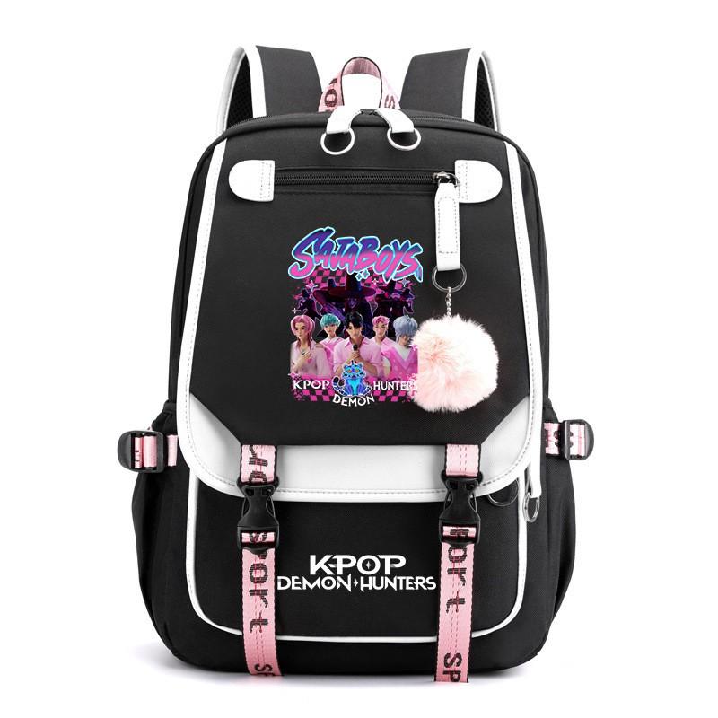 K-pop Inspired Anime Girl Group Backpack Students Teens School Use Lightweight Oxford Fabric With USB Port Padded Straps