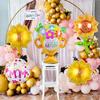 5pcs Mother's Day Decoration Balloon Set Sunflower Flower Basket Trophy Balloons Home Decor