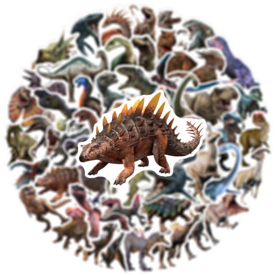 50Pcs/Set Dinosaur Sticker Non-fading Waterproof Self-Adhesive Multiple Patterns Animal Notebook Scooter Storage Box Graffiti Decal Home Appliances