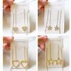 1Pairs Danles Pendants Drop Earrings Stainless Steel 18k Gold Plated Tassel Chains Long Earrings for Women Accessories Party