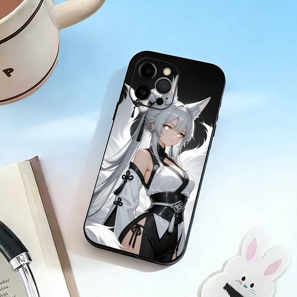 Fox Girl Phone Case Silicone Soft For IPhone 17 16 15 14 13 12 11 X XR Plus Pro Max Plus
