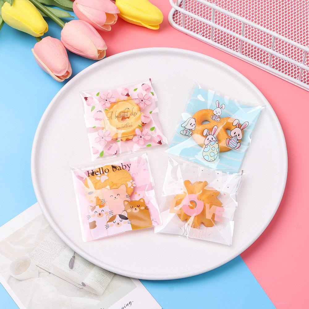 Quality Gift Packages Party Supplies Cute Bow Design Self-Adhesive Candy Bag Plastic Cookie Pocket