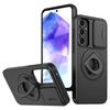For Samsung Galaxy A55 5G Case Magnetic Kickstand TPU+PC Phone Cover with Slide Lens Lid