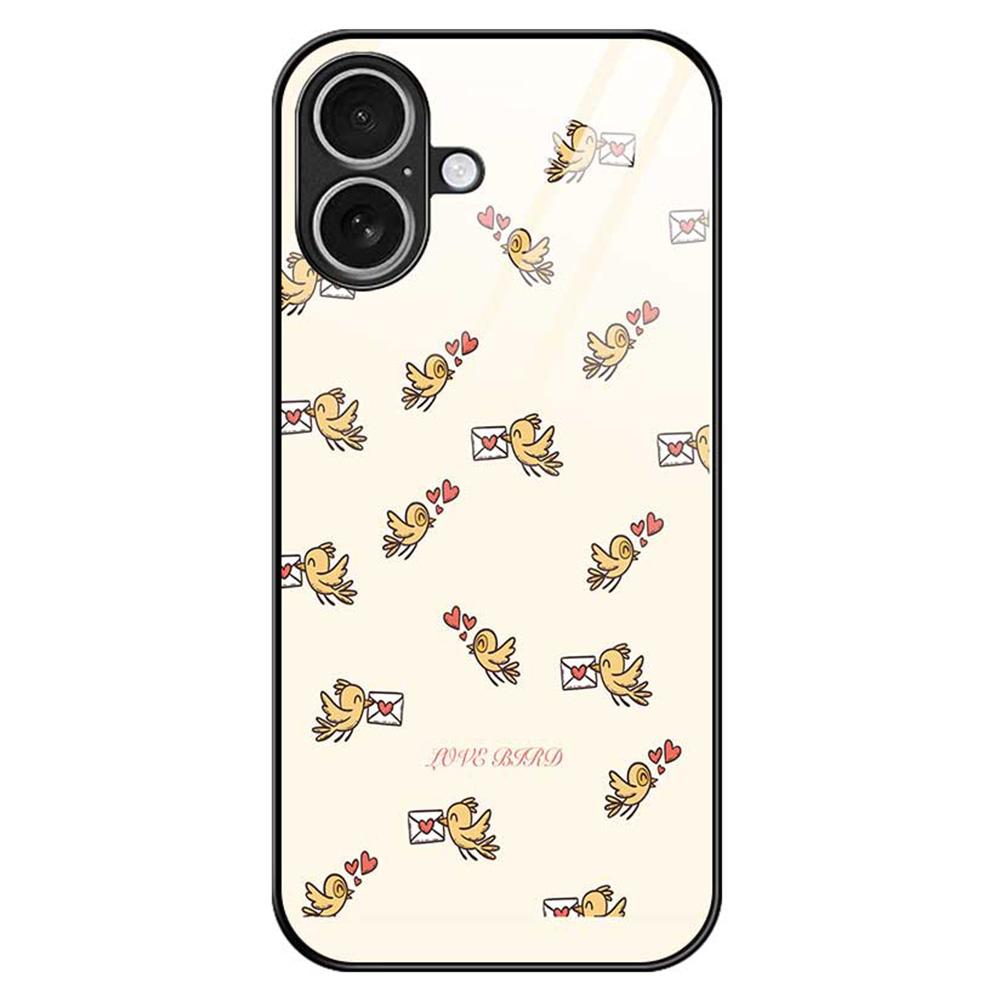 For iPhone 17 Case PC TPU Tempered Glass Pattern Printing Anti Drop Phone Back Cover