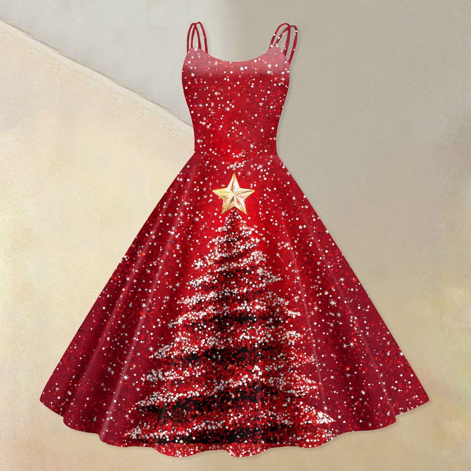 

Женское модное сексуальное коктейльное платье без бретелек с рождественским принтом в стиле панк, винтажное платье. XXL