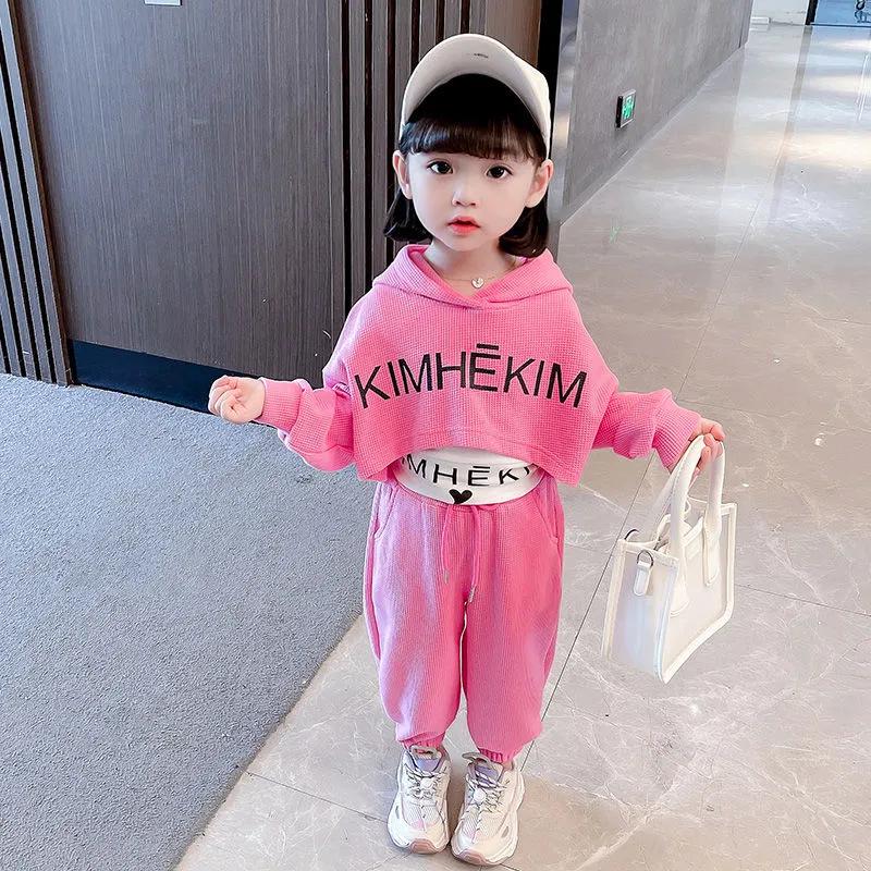 Girls' 2025 Trendy Autumn Sportswear: Three-Piece Hooded Sweatshirt Set