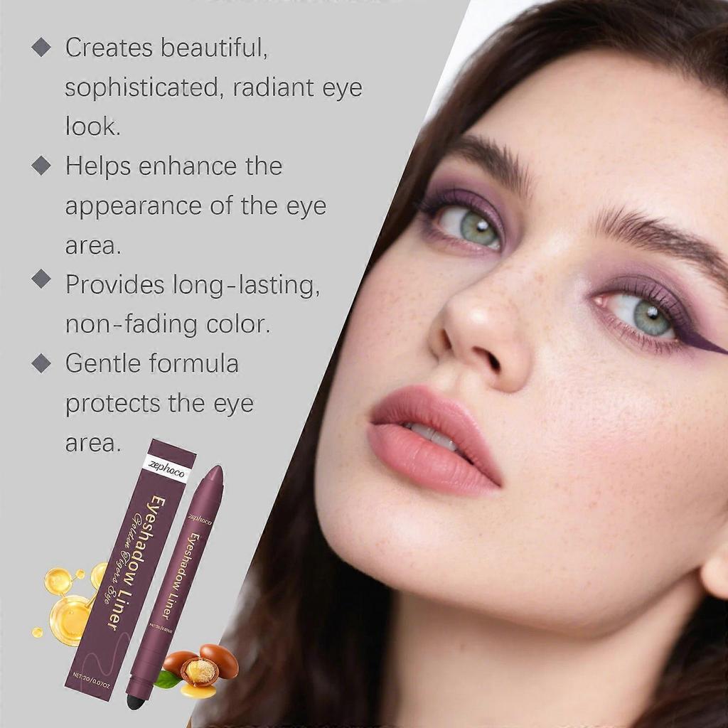 Zephoco 2-In-1 Eyeliner Pencil: Smooth And Easy To Apply, Quick-Drying, Smudge-Resistant, Convenient For Everyday Portable Eye Makeup