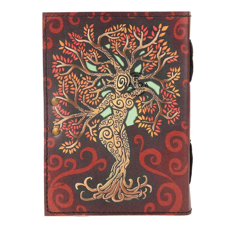 Buy 1 Get 1 FREE - Handcrafted Leather Journal with Mother of Earth Design - Vintage Spell Book, Sketchbook, or Diary
