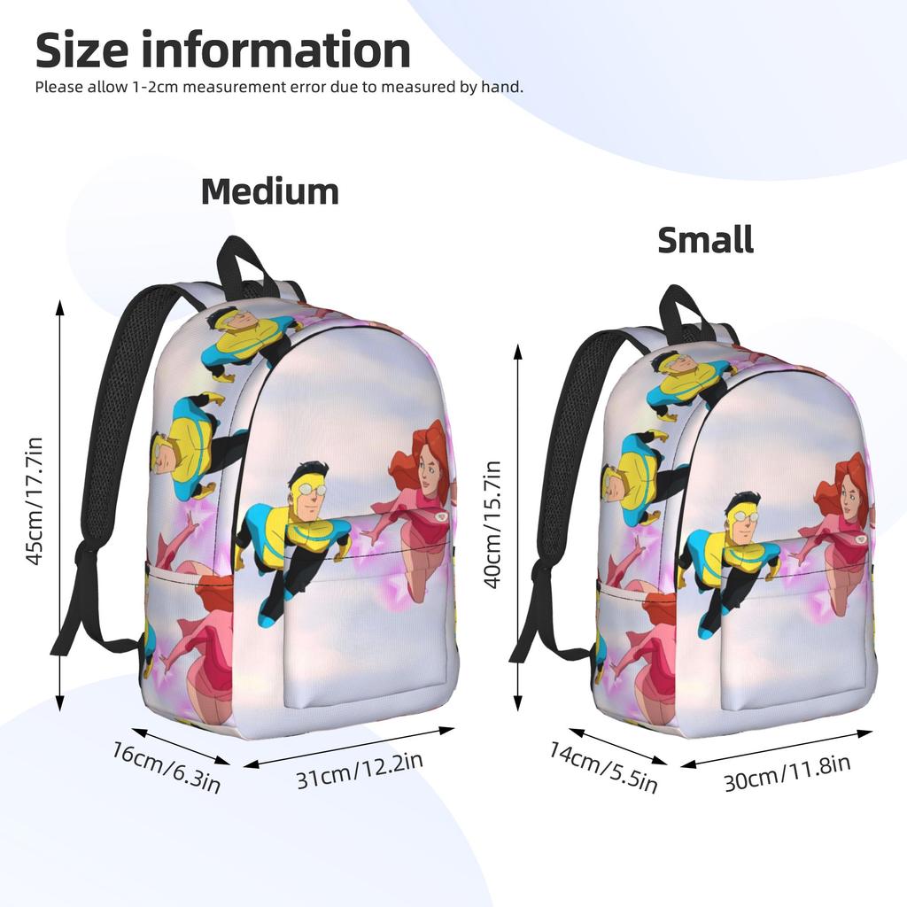 Mochila Clásica de Cómic Invencibles Deportiva para Estudiante Senderismo Viajes Daypack para Hombres Mujeres Bolso de Hombro para Portátil