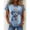 New Printed Imitation Denim Women's Short-sleeved T-shirt 3D Digital Summer Top Fashion Women's Clothing