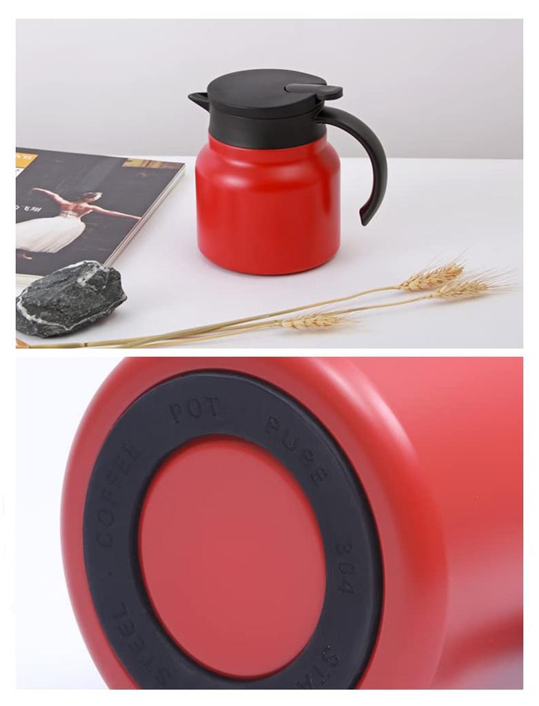 Thermal Tabletop Stainless Steel Tea Strain Vacuum Double Thermal Coffee Wide Easy to 800ml Q’foo Thermos, Pot, Included, Insulated, Walled, Stylish,