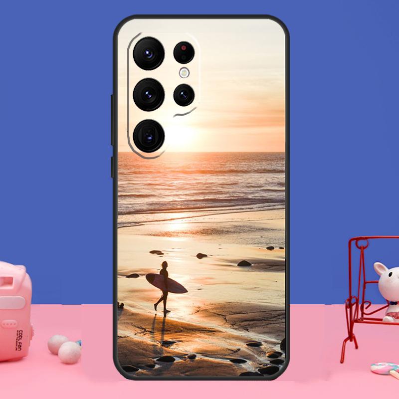 Surfing Wave Case For Samsung Galaxy S24 Ultra S23 S22 S21 S20 FE Note 20 S8 S9 S10 Note 10 Plus Cover