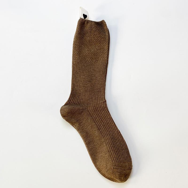 Female Spring and Autumn Heel Love Cloth Label Letters In The Tube Pile Pile Cotton Socks