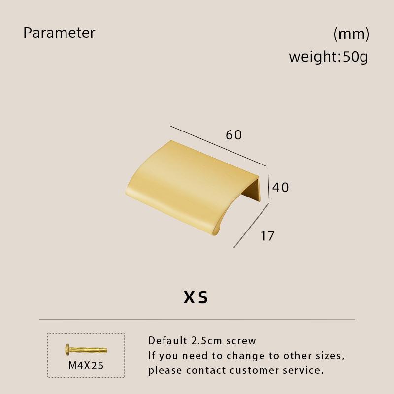 

Dooroom Solid Brass Cabinet Drawer Cabinet Door Handle Comfortable Rounded Edge Lip Pull Extended Length Brushed Brass