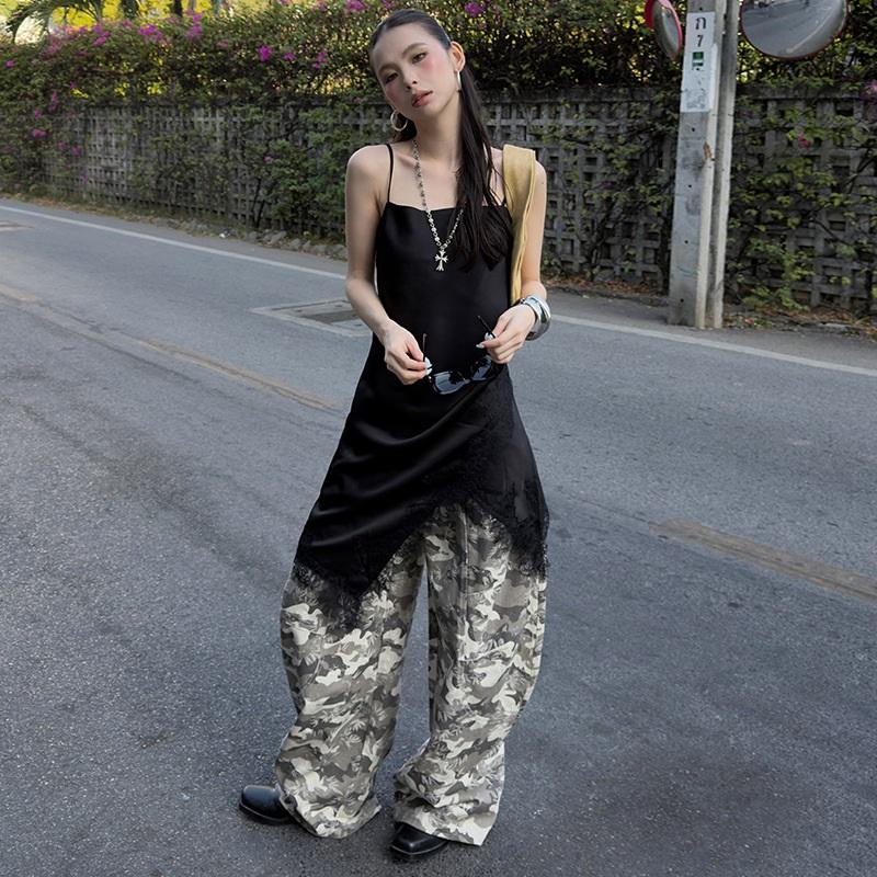 

Irregular Stylish Street-style Lace Slip Dress M чёрный
