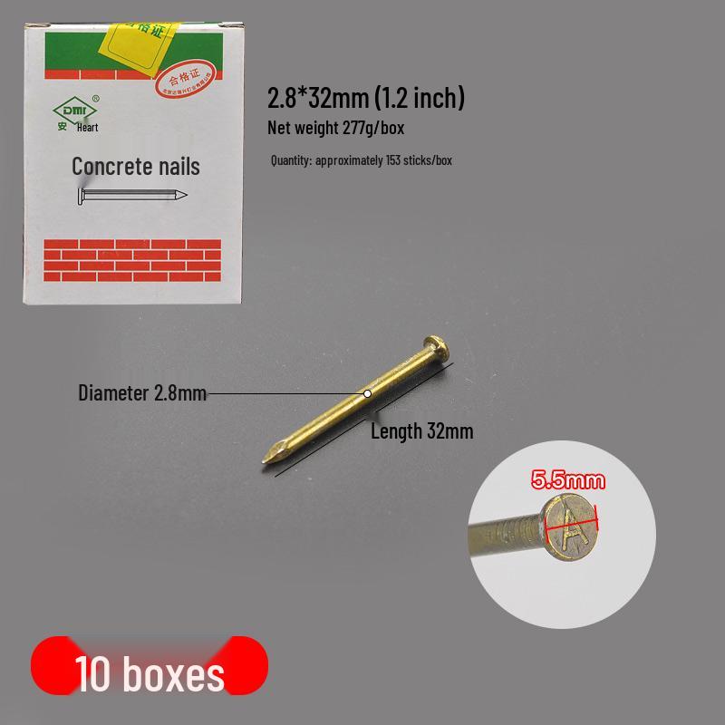 High Hardness Cement & Steel Nails: Durable Wall & Woodworking Nails, Round Nails & Decorative Hooks for Concrete and More