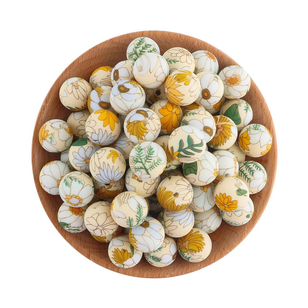 

5Pcs/lot Round Printed Silicone Beads 15mm Leopard Print Silicone Beads For Jewelry Making DIY Jewelry Accessories 5pcs