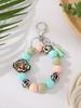 Silicone Beaded Bracelet Keychain with Tassel
